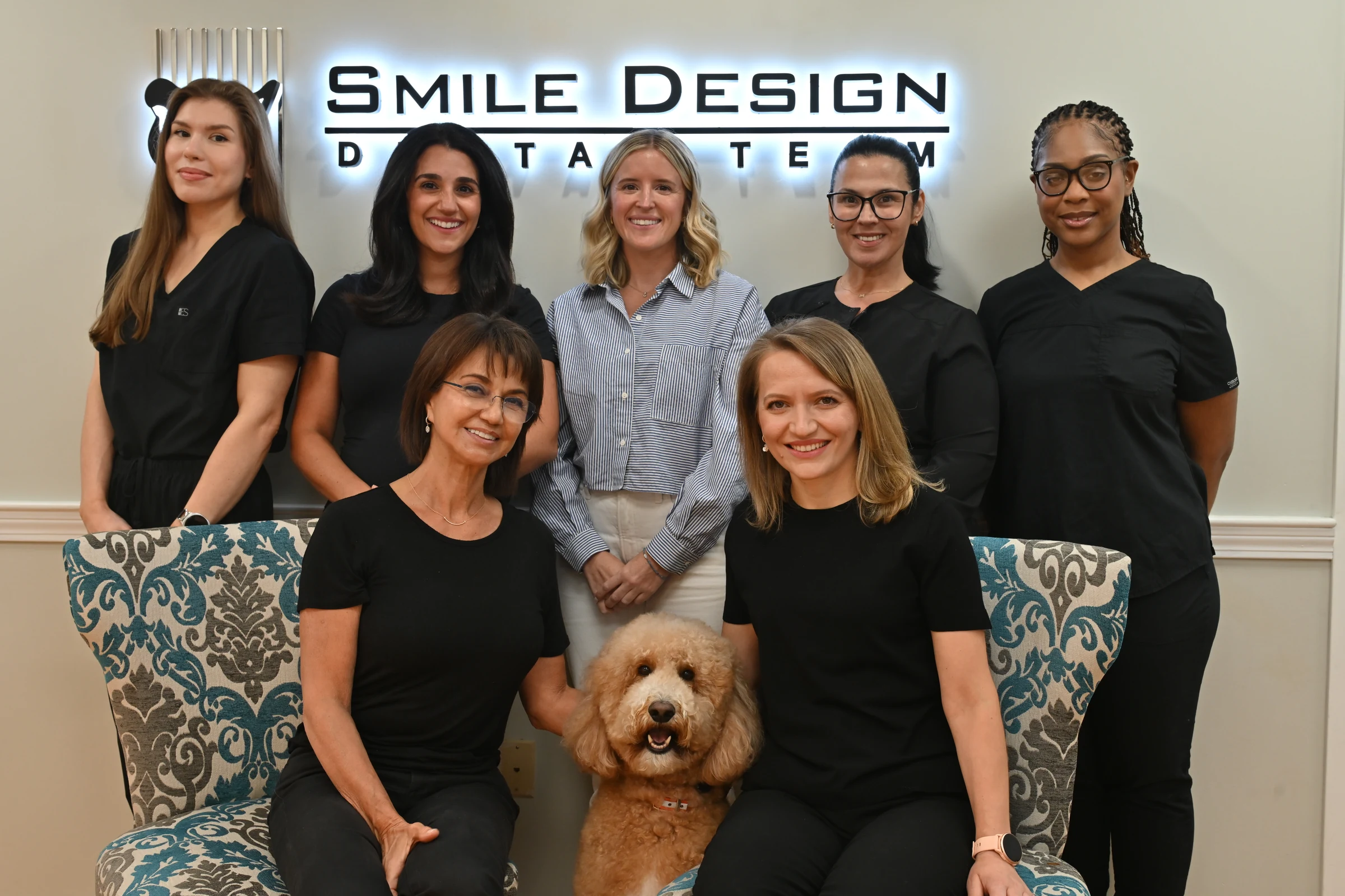 Dr. Luljeta Isedisha and the Smile Design Dental Team staff in Dedham